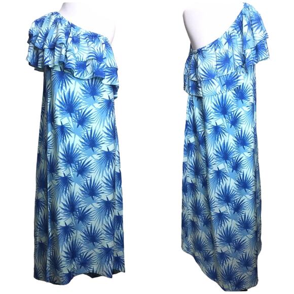 Vineyard Vines Electric Palm One Shoulder Maxi 2 - Picture 1 of 5